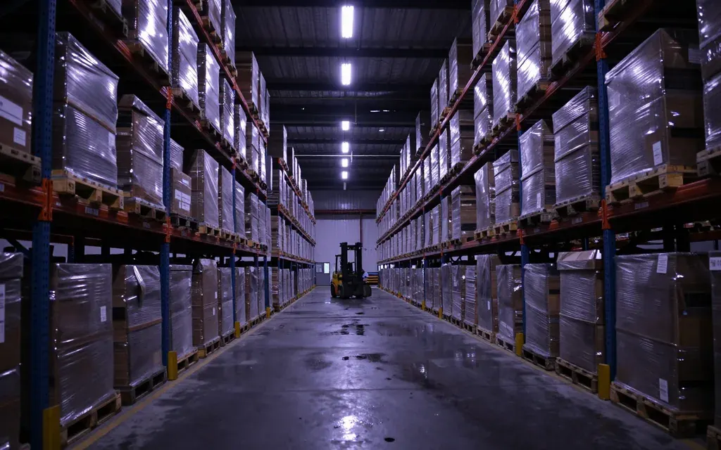 Illustration générée par IA - Automatisation logistique industrielle